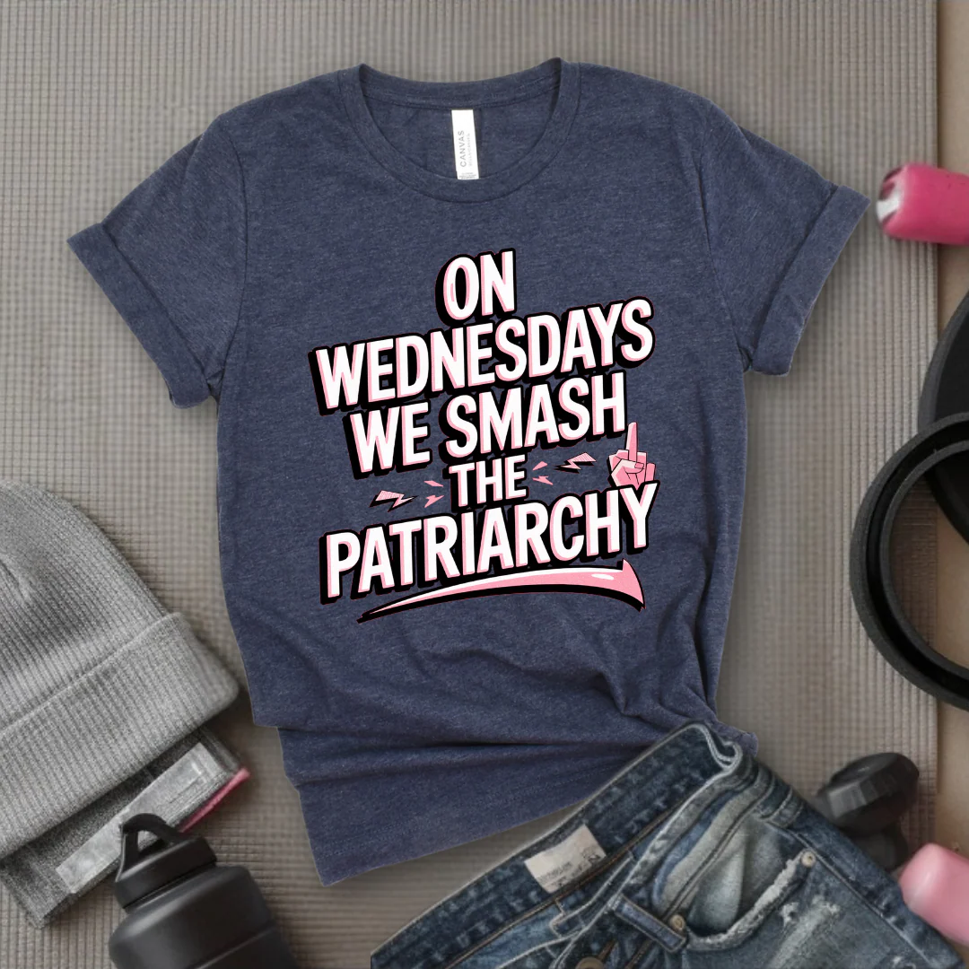 On Wednesday We Smash The Patriarchy T-Shirt - Empower Women Tee - Feminist Gift - Girl Power Top - Bella Canvas 3001 - Image 9
