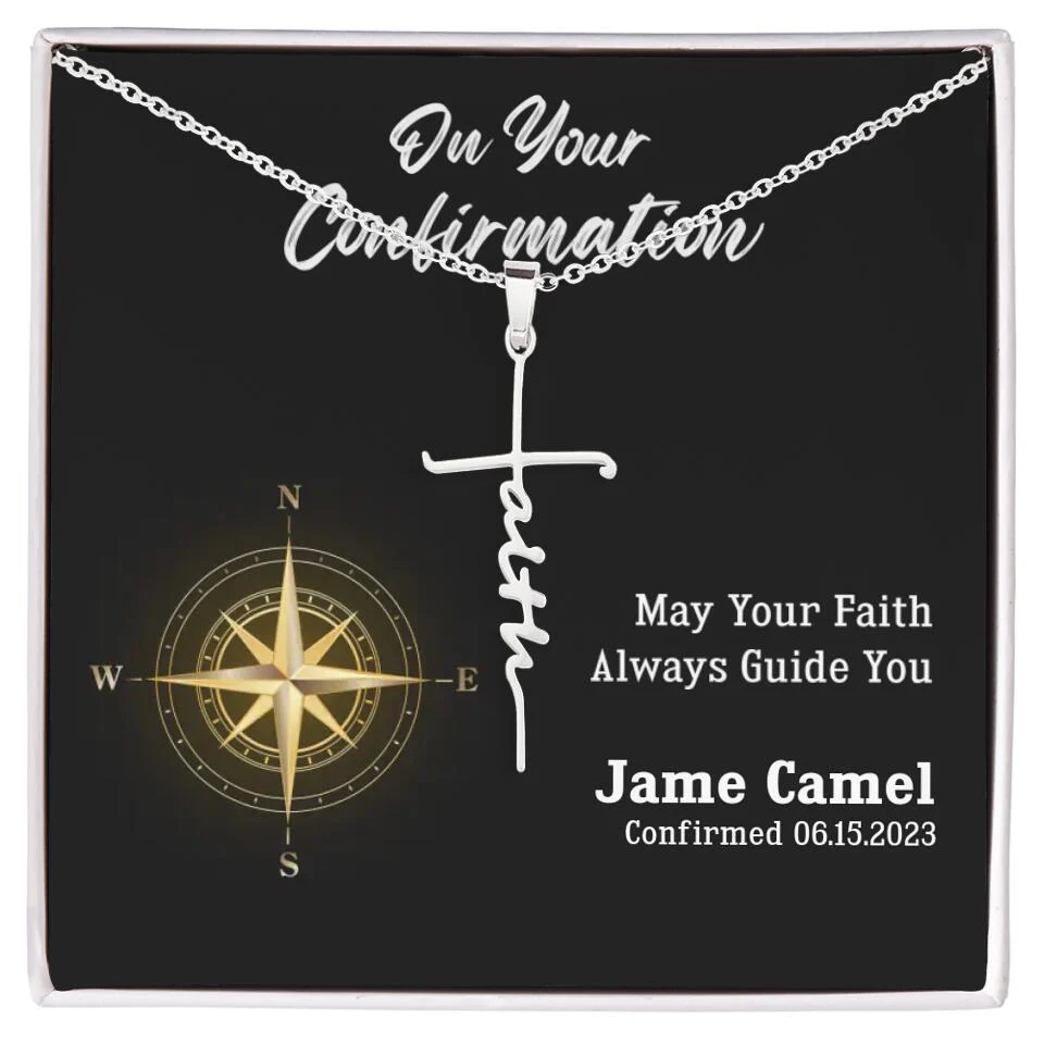 On Your Confirmation May Your Faith Guide You Personalized Cross  Confirmation Gifts For Boy, Son - Image 10