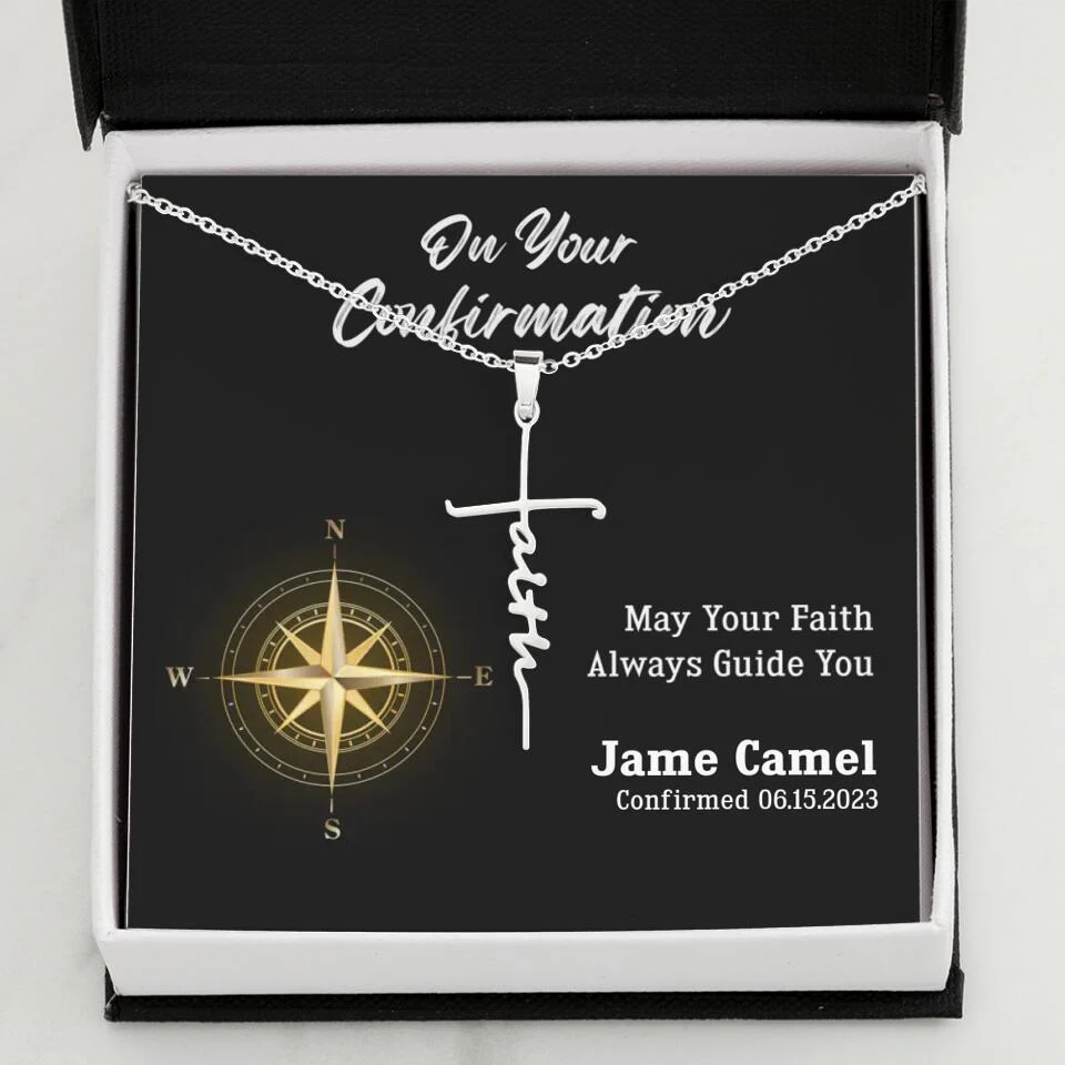 On Your Confirmation May Your Faith Guide You Personalized Cross  Confirmation Gifts For Boy, Son - Image 11