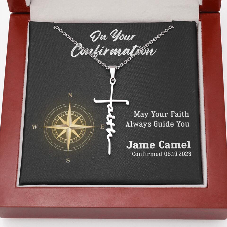 On Your Confirmation May Your Faith Guide You Personalized Cross  Confirmation Gifts For Boy, Son - Image 14