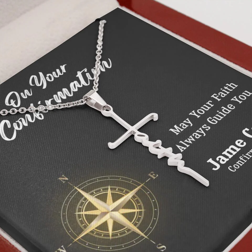 On Your Confirmation May Your Faith Guide You Personalized Cross  Confirmation Gifts For Boy, Son - Image 15