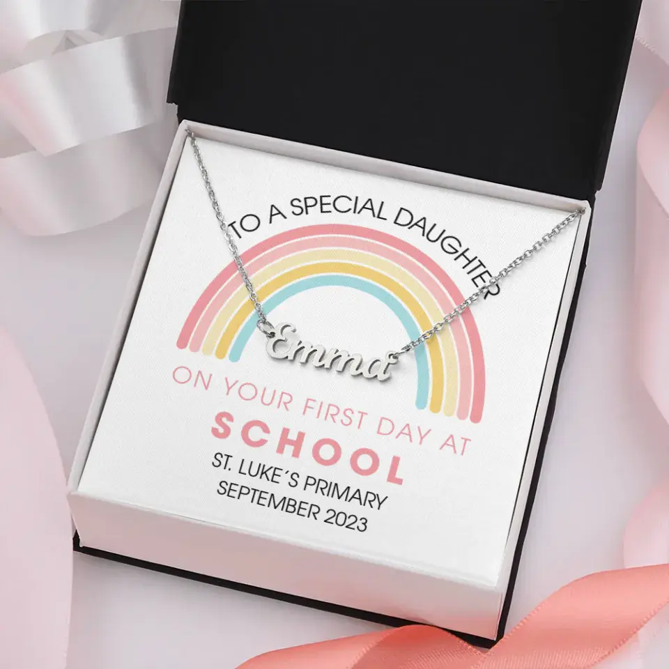 On Your First Day At School - Personalized Necklace - First Day Of School Gift For Girls - Image 5
