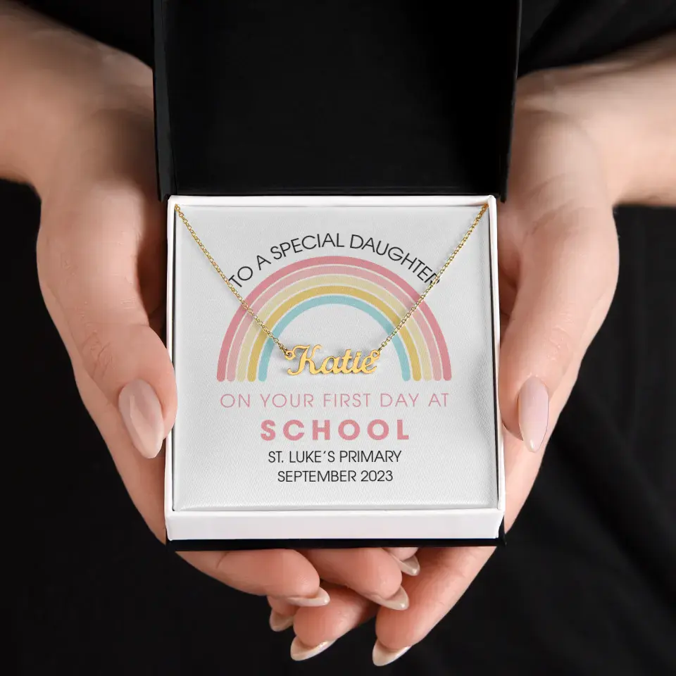 On Your First Day At School - Personalized Necklace - First Day Of School Gift For Girls - Image 7