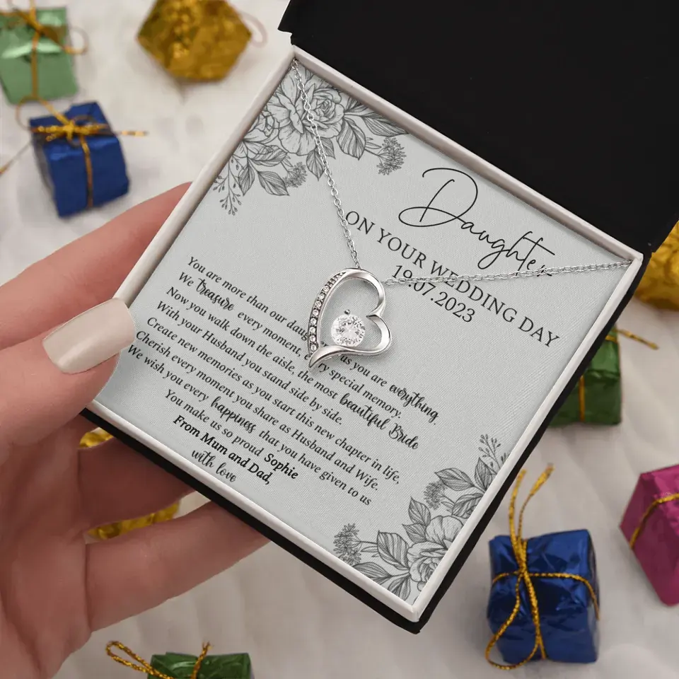 On Your Wedding Day Personalized Necklace Gift For Daughter On Wedding Day - Image 11