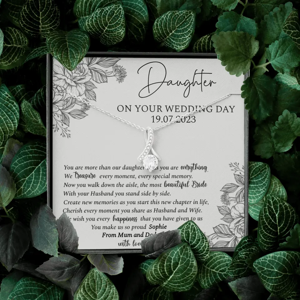 On Your Wedding Day Personalized Necklace Gift For Daughter On Wedding Day - Image 34