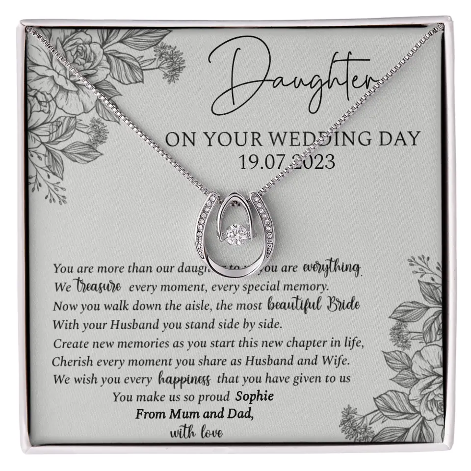 On Your Wedding Day Personalized Necklace Gift For Daughter On Wedding Day - Image 47