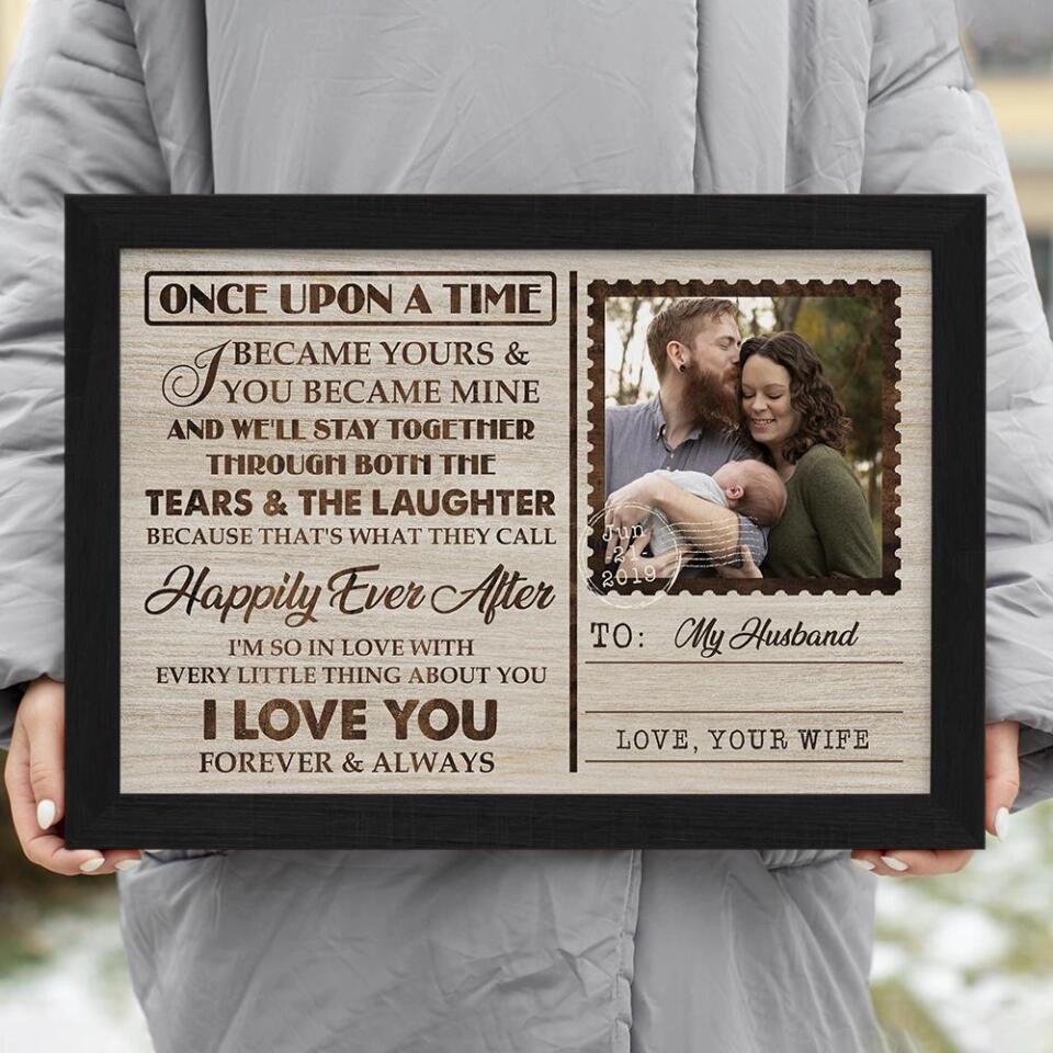Once Up On A Time Envelope Style Custom Canvas Poster Anniversary Gift For Couples - Image 11