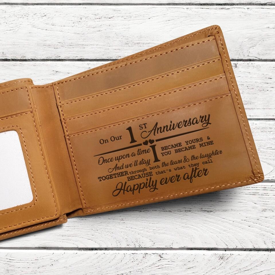 Once Upon A Time And We'll Stay - Personalized Leather Wallet - 1st Anniversary Gift For Him - Image 5