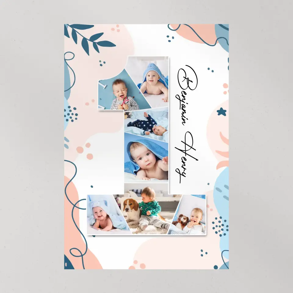 One Year Old - Upload Photo Canvas/Poster - Birthday Gift | 305IHPLNCA613 - Image 10