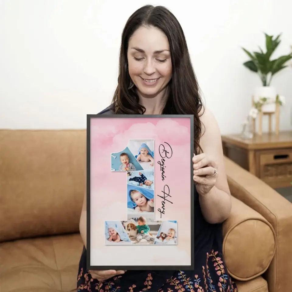 One Year Old - Upload Photo Canvas/Poster - Birthday Gift | 305IHPLNCA613 - Image 16