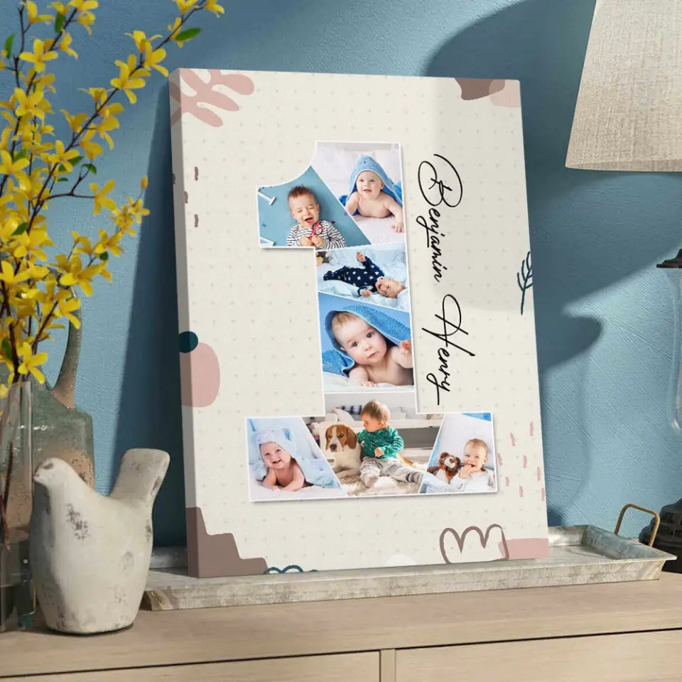 One Year Old - Upload Photo Canvas/Poster - Birthday Gift | 305IHPLNCA613 - Image 6