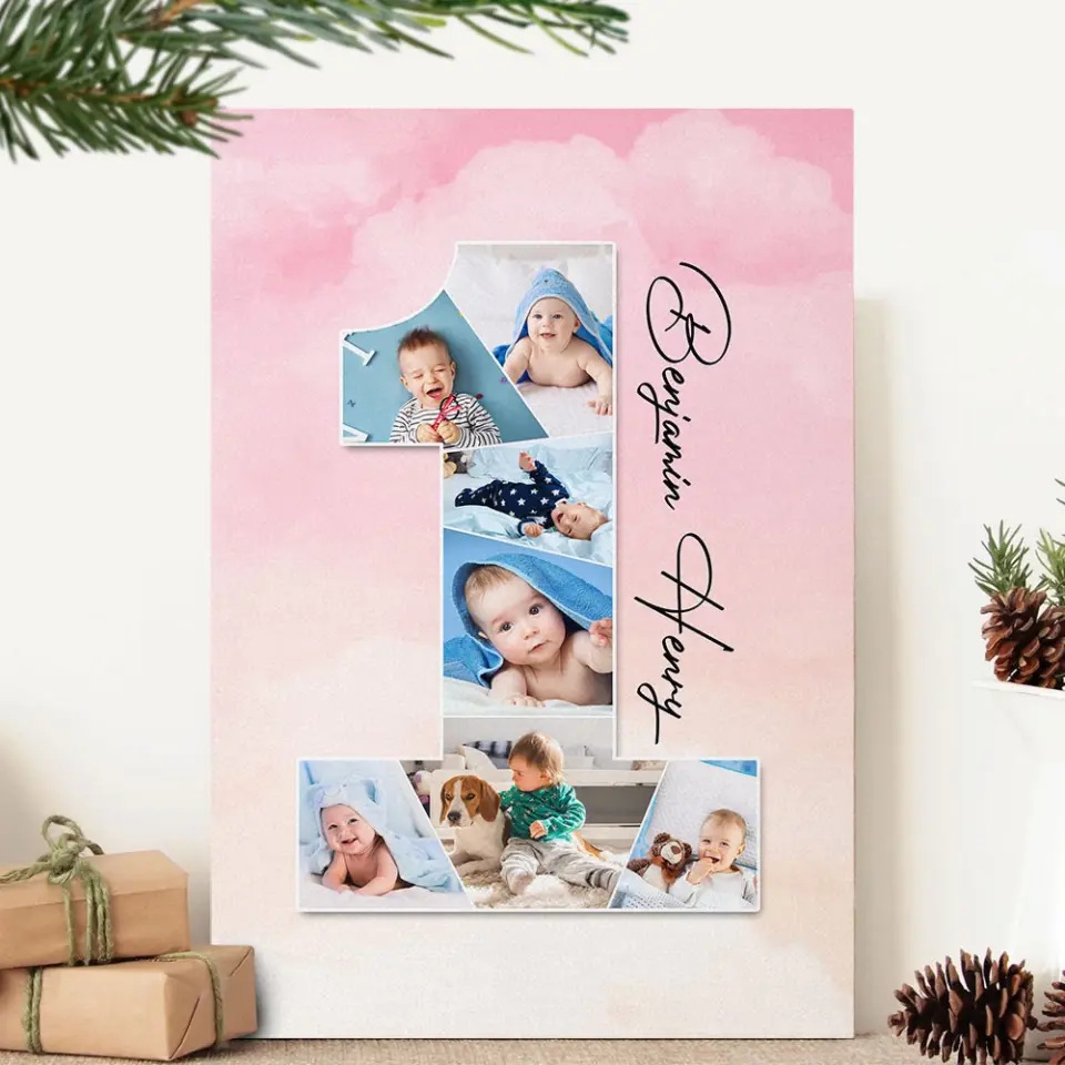 One Year Old - Upload Photo Canvas/Poster - Birthday Gift | 305IHPLNCA613 - Image 8