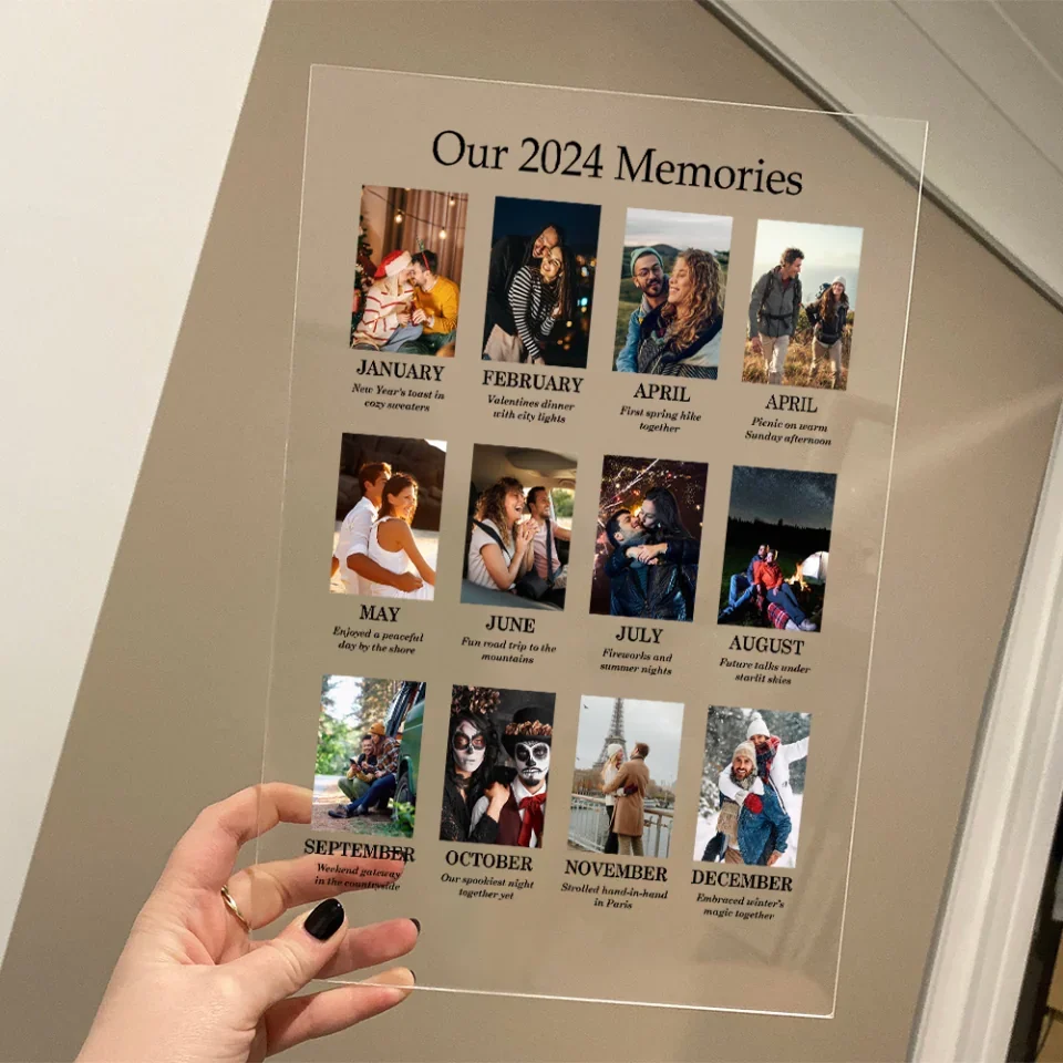Our 2024 Memories Custom Upload Photo - Personalized Image & Year Acrylic Plaque - Self Gift - Gift for Couples - Image 4