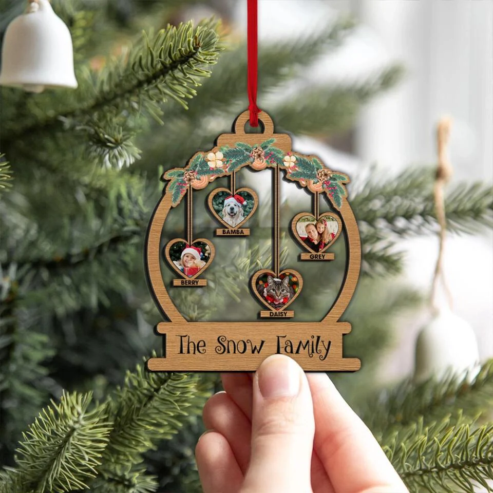 Our Family On Christmas - Personalized Upload Photo 2-layers Ornament - Image 3