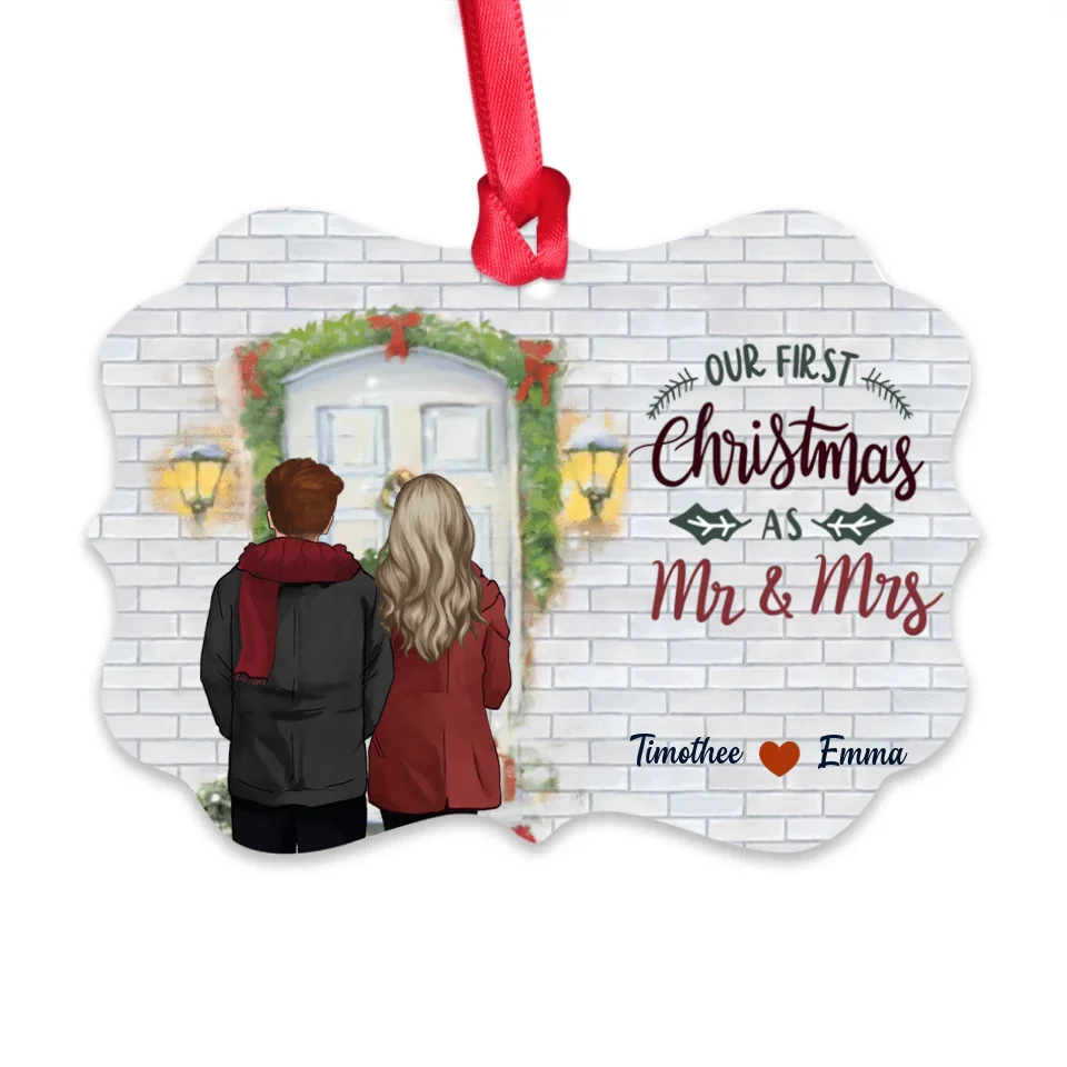 Our First Christmas - Personalized Wooden Ornament - Christmas Gift For Couple - Image 2