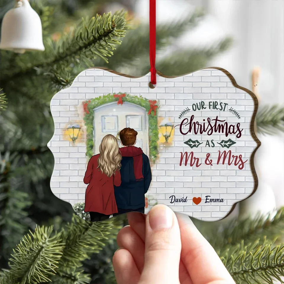 Our First Christmas - Personalized Wooden Ornament - Christmas Gift For Couple - Image 5