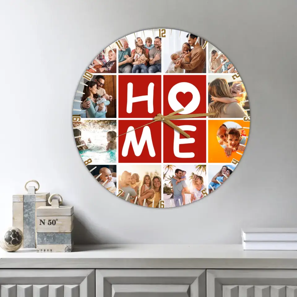Our Home With Love Upload Photo Wall Clock - Image 2