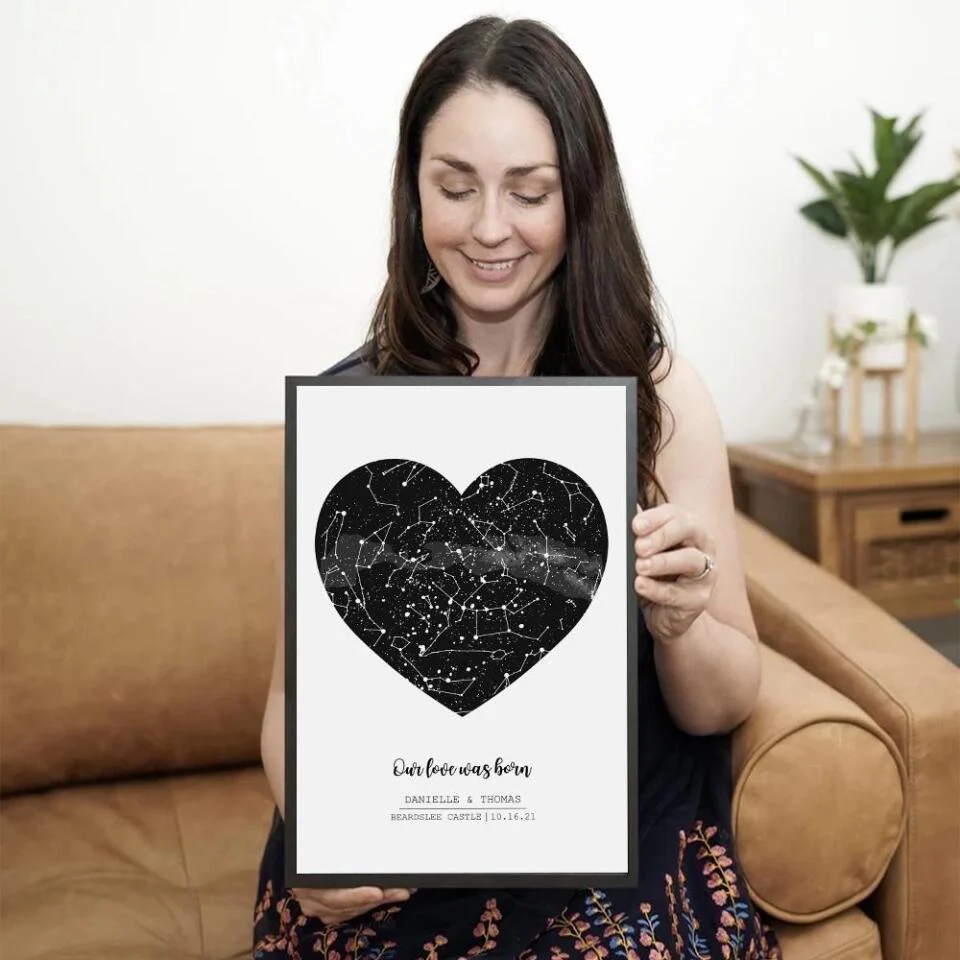 Our Love Was Born Night Sky Custom Star Map Canvas Poster Anniversary Gift For Him For Her - Image 21