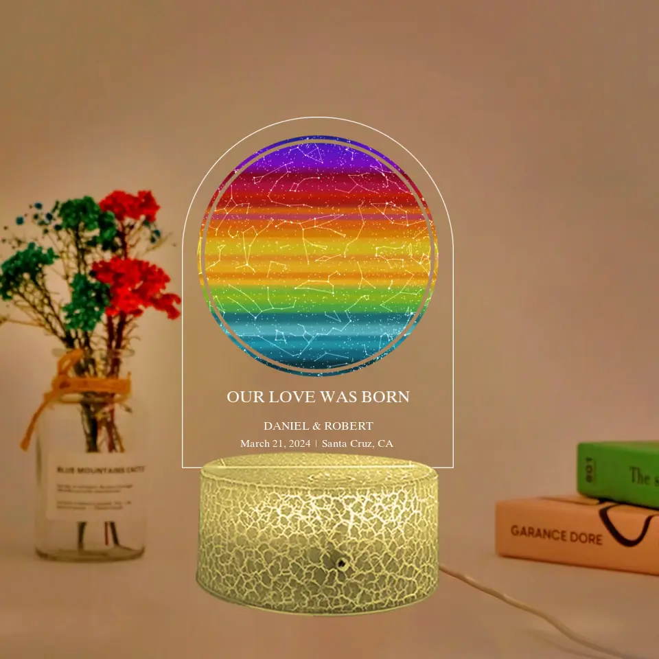 Our Love Was Born Personalized Led Light Gift For Gay Couples - Image 2