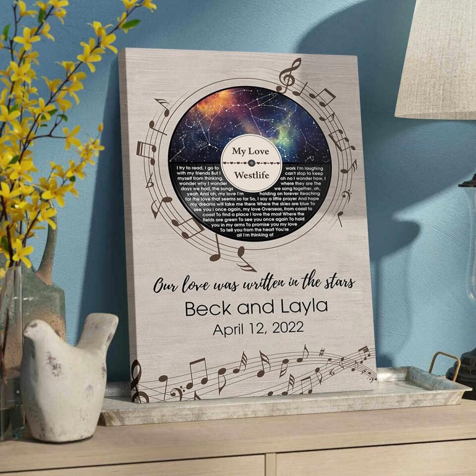 Our Love Was Written In The Stars Custom Canvas Poster Anniversary Gift For Couples - Image 6