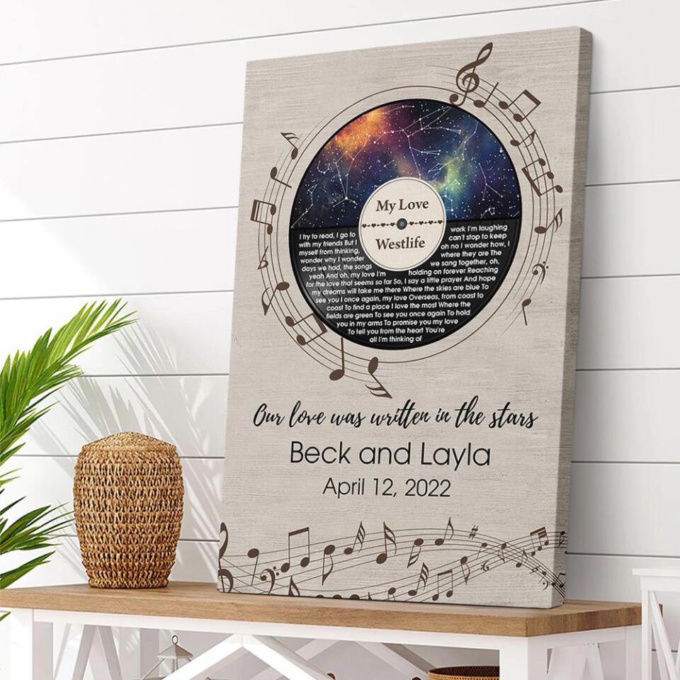 Our Love Was Written In The Stars Custom Canvas Poster Anniversary Gift For Couples - Image 7