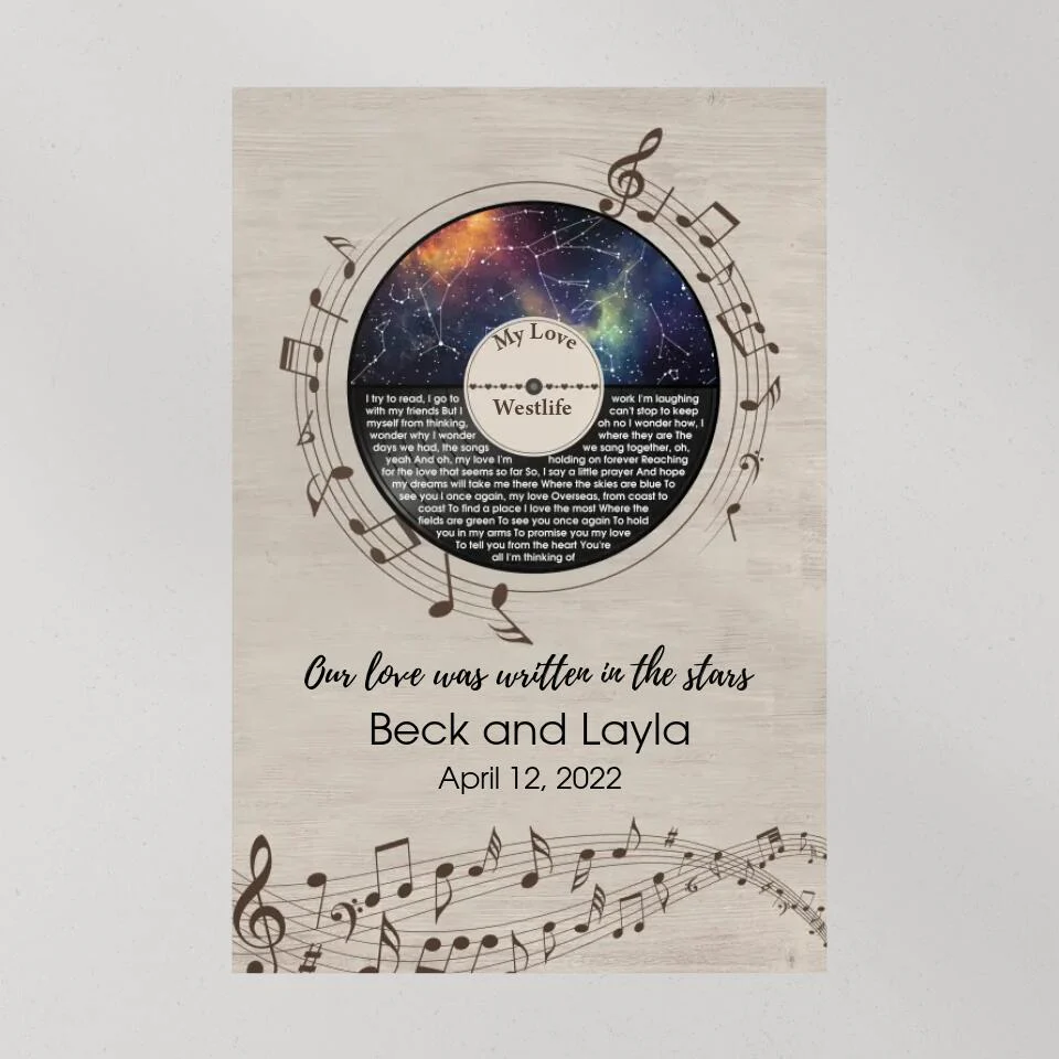 Our Love Was Written In The Stars Custom Canvas Poster Anniversary Gift For Couples - Image 8