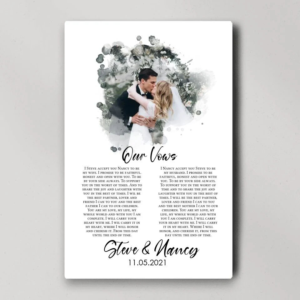Our Vows Custom Canvas Poster Wedding Gift For Husband For Wife - Image 2