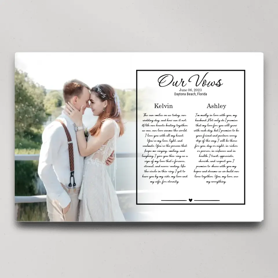 Our Vows - Personalized Canvas Poster - Wedding Gift For Couple | 305IHPBNCA609 - Image 2