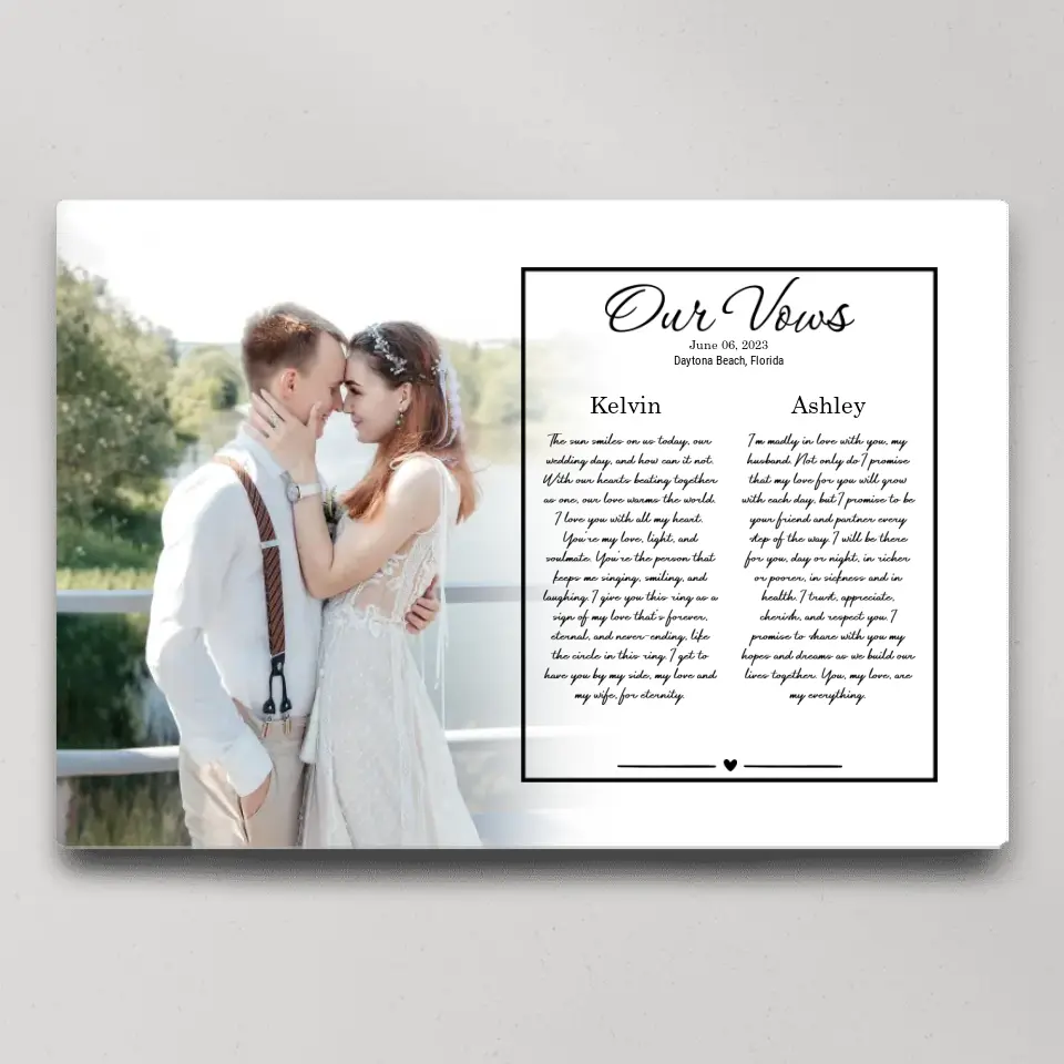 Our Vows - Personalized Canvas Poster - Wedding Gift For Couple | 305IHPBNCA609 - Image 3