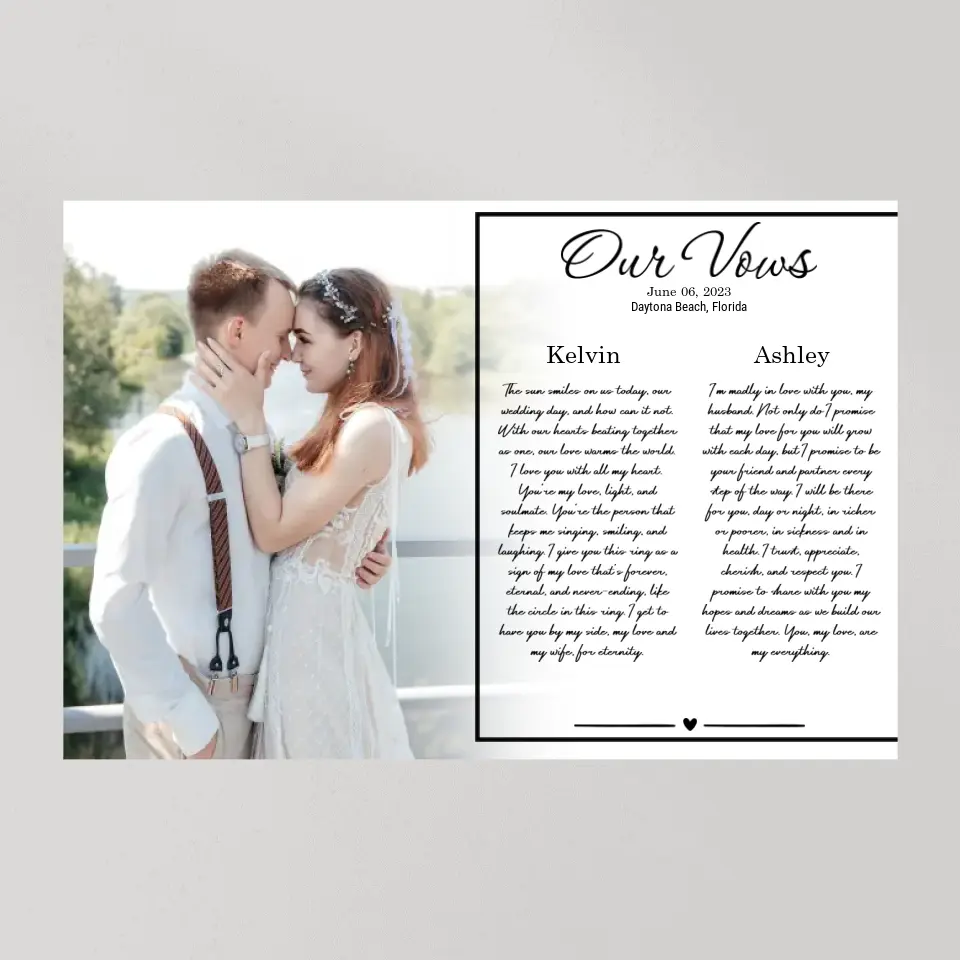 Our Vows - Personalized Canvas Poster - Wedding Gift For Couple | 305IHPBNCA609 - Image 8