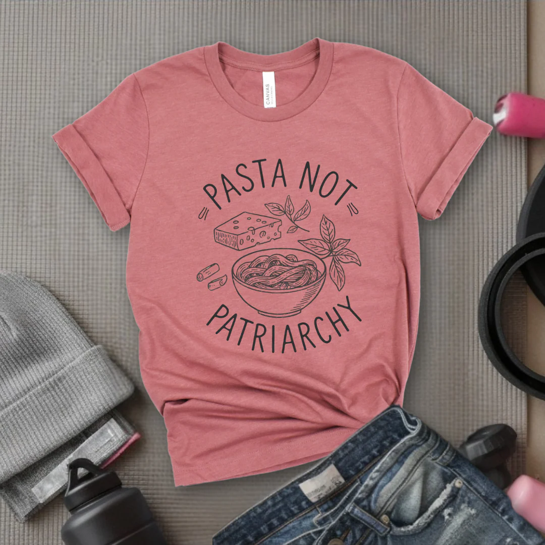 Pasta not Patriarchy Noodle - Feminist Women Empowerment Shirt - R.B.G Tshirt - Gifts for Feminists - Bella Canvas 3001 - Image 2