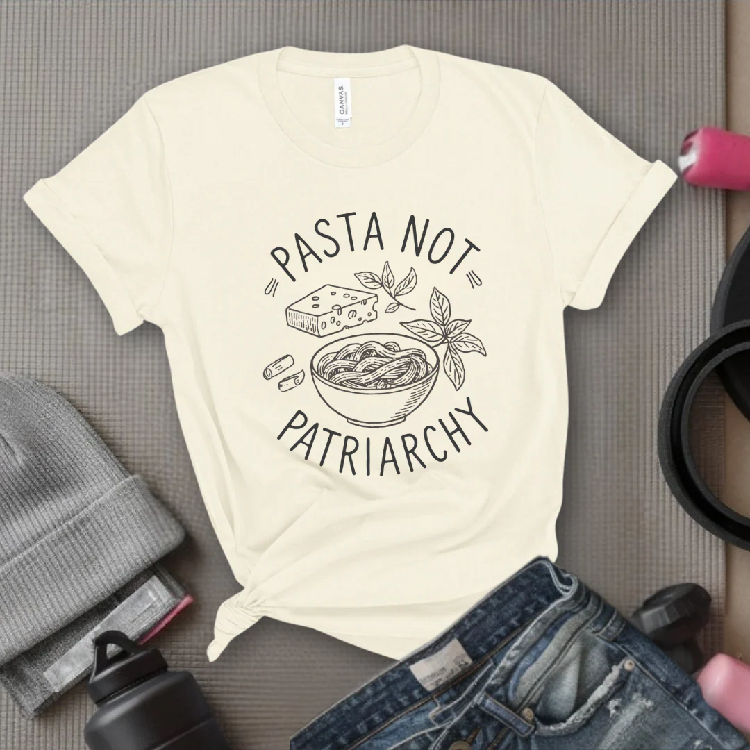 Pasta not Patriarchy Noodle - Feminist Women Empowerment Shirt - R.B.G Tshirt - Gifts for Feminists - Bella Canvas 3001 - Image 3