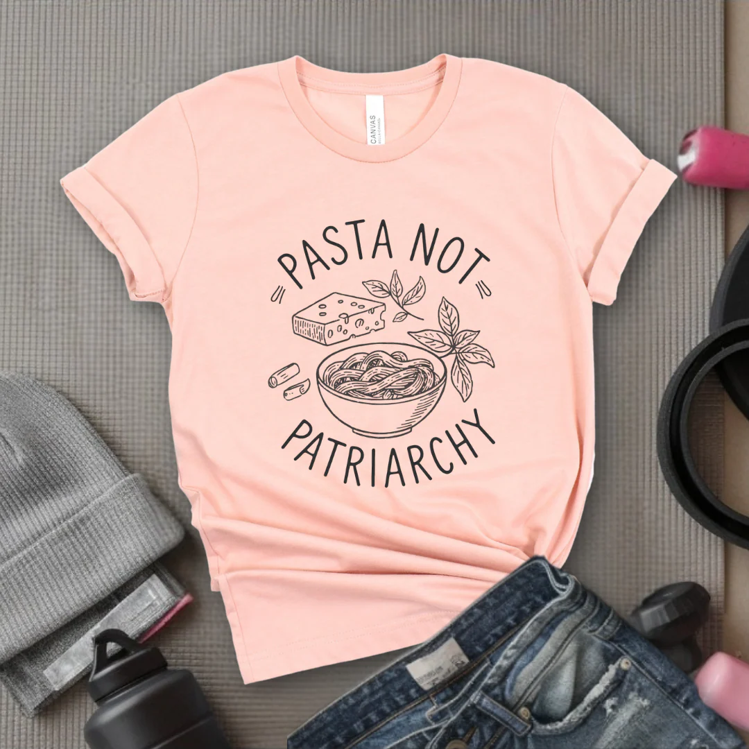 Pasta not Patriarchy Noodle - Feminist Women Empowerment Shirt - R.B.G Tshirt - Gifts for Feminists - Bella Canvas 3001 - Image 4