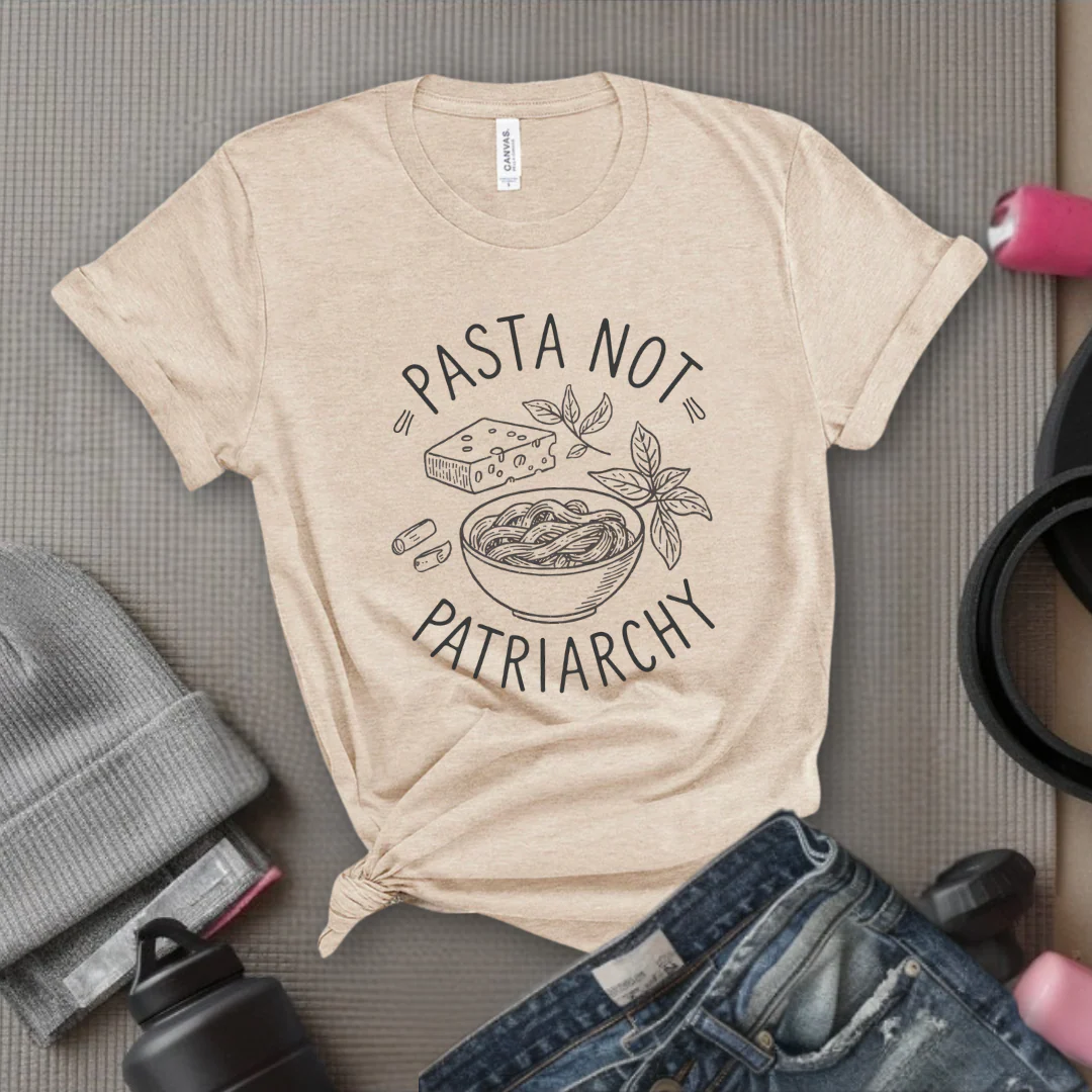 Pasta not Patriarchy Noodle - Feminist Women Empowerment Shirt - R.B.G Tshirt - Gifts for Feminists - Bella Canvas 3001 - Image 5