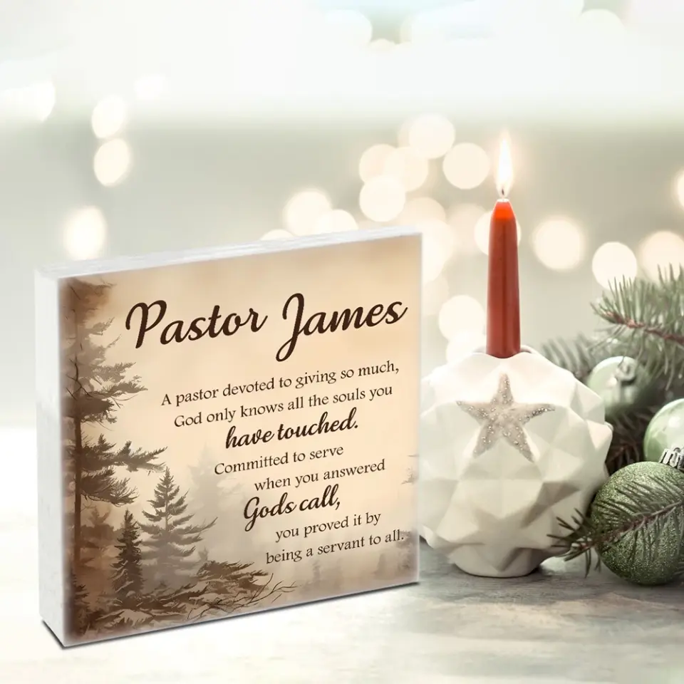 Pastor Appreciation Gifts - Pastor Retirement Gift - Personalized Acrylic Plaque - Custom Desk Sign - Image 3