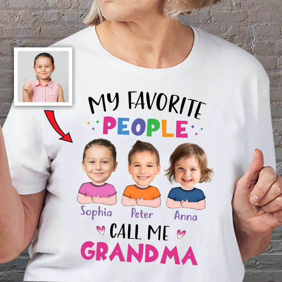 My Favorite People Call Me Grandma Nana Auntie - Personalized T-shirt - Image 3