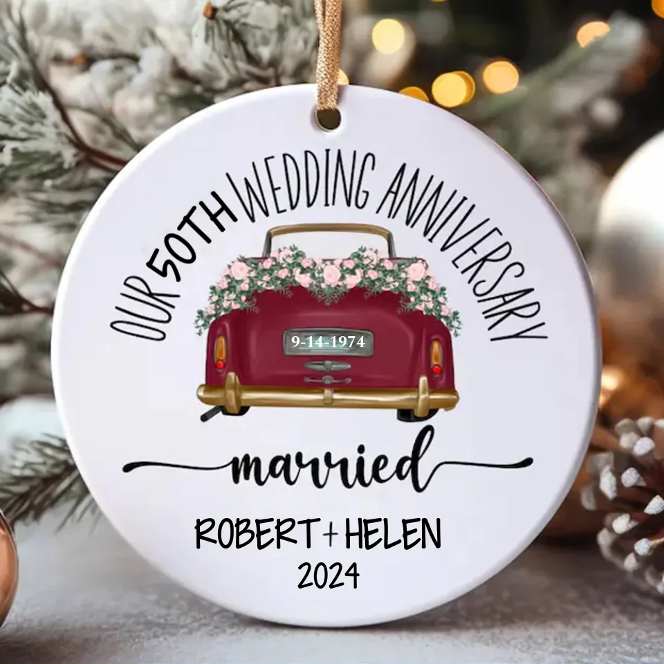 Personalized Anniversary Ornament - Anniversary Gift for Any Number of Years Married - 5th 10th 25th 40th 50th - Custom Marriage Anniversary Gift for Married Couples - Image 2