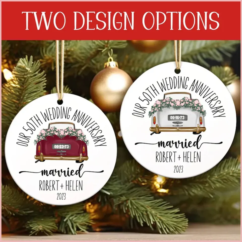 Personalized Anniversary Ornament - Anniversary Gift for Any Number of Years Married - 5th 10th 25th 40th 50th - Custom Marriage Anniversary Gift for Married Couples - Image 3