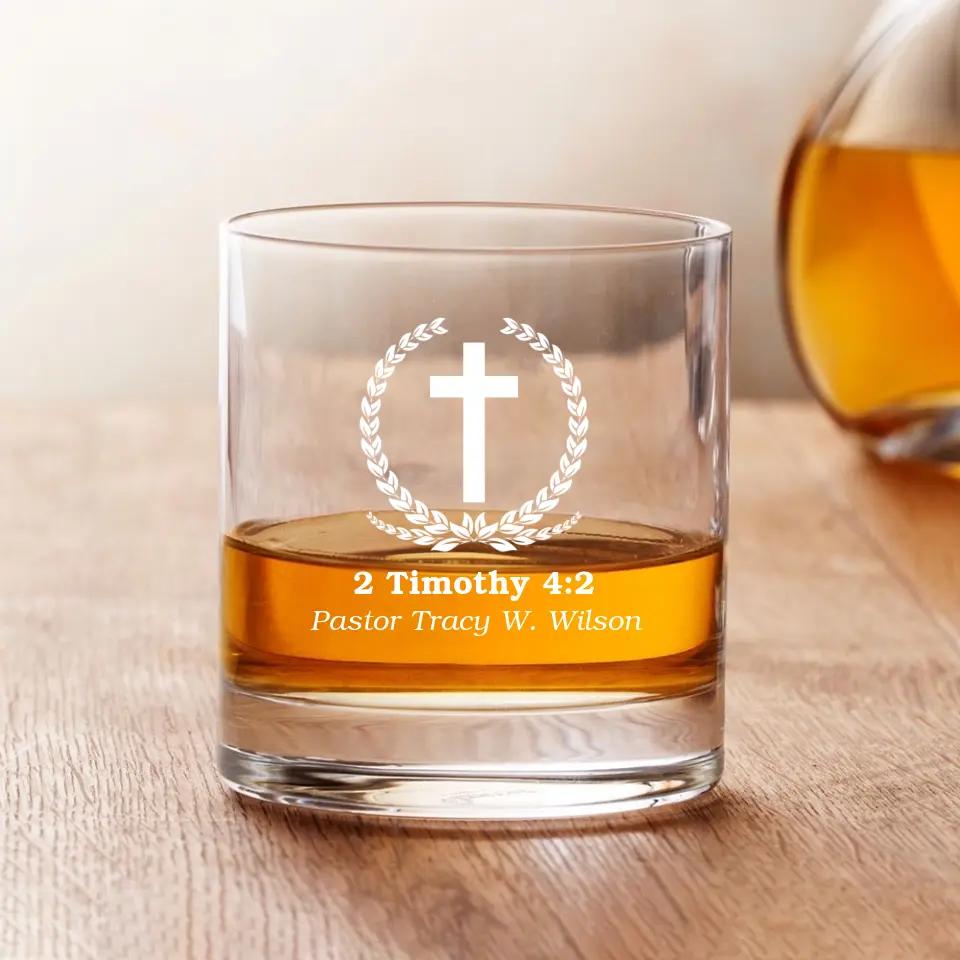 Personalized Bible Verse Bar Glass - Gift For Pastor - Christian Gift for Him - Image 3