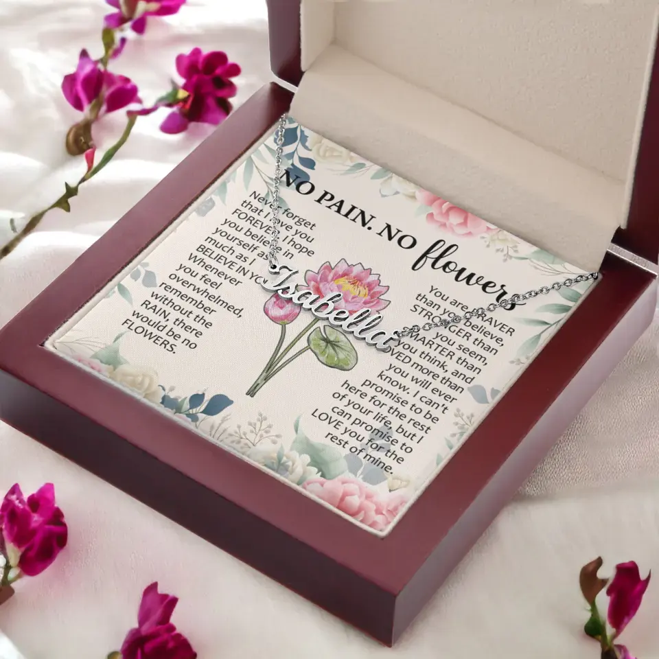 Personalized Birth Month Flowers Name Necklace Inspiring Gift for Women - Image 3