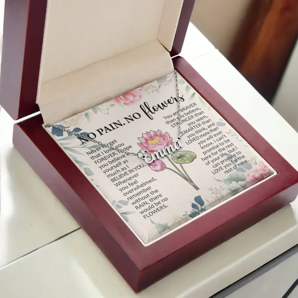 Personalized Birth Month Flowers Name Necklace Inspiring Gift for Women - Image 4