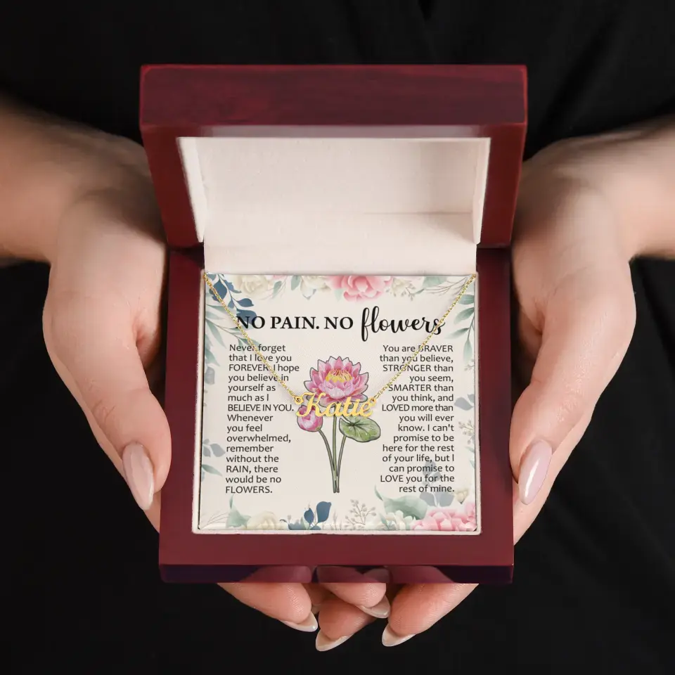 Personalized Birth Month Flowers Name Necklace Inspiring Gift for Women - Image 6