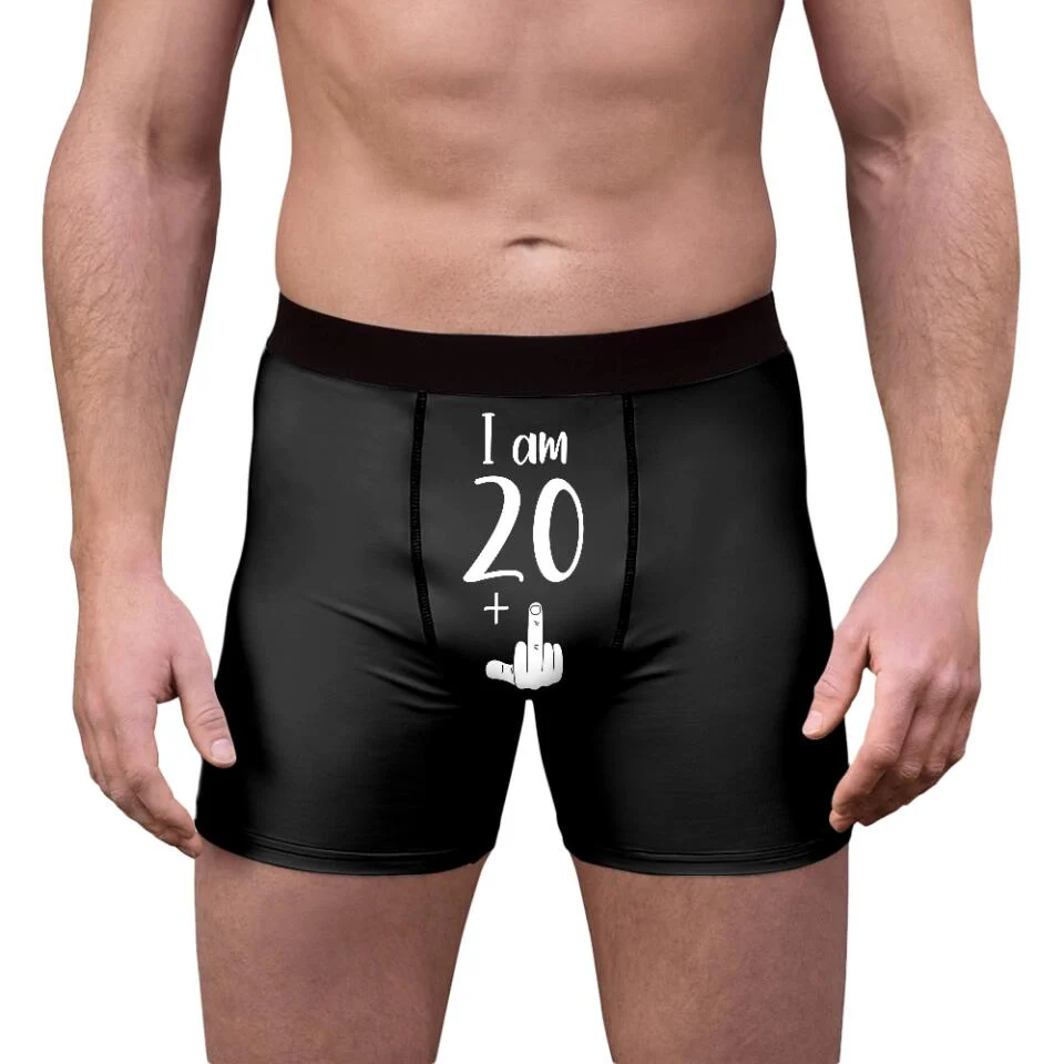 Personalized Birthday Gift for Men - I am 49+ - Men Boxer/Short- Custom Age - Funny Naughty Birthday Gift for Him - Image 4