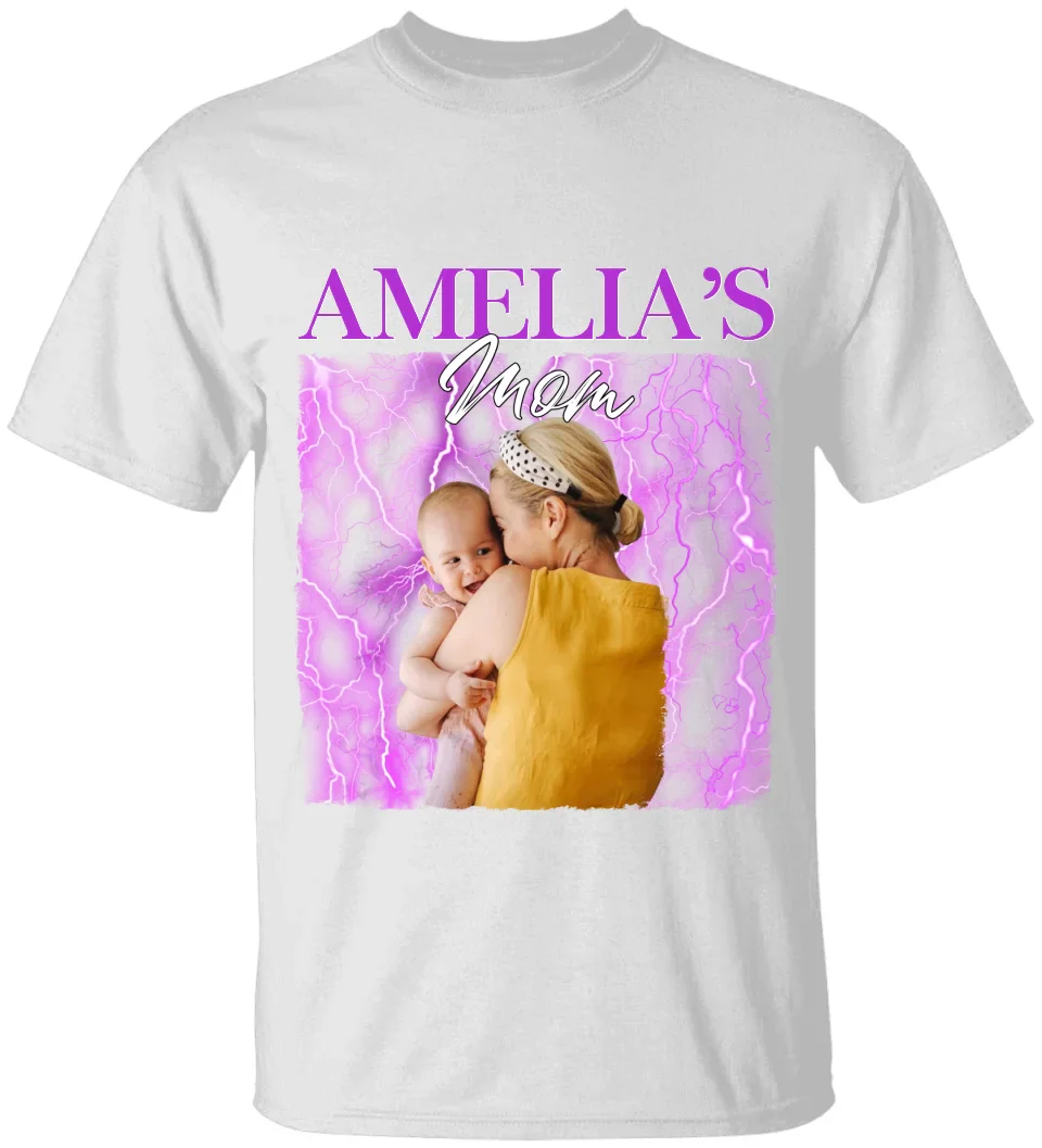 Personalized Bootleg Rap Shirts - Custom Upload Baby's Photo T-shirt - Gift for New Mom - Image 2