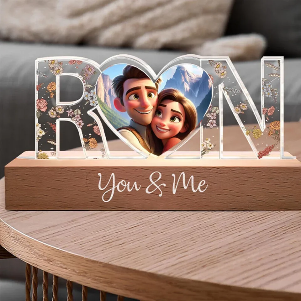 Personalized Valentine Gifts For Him/Her - Cartoon Style Name Night Light - Birthday Month Flower - Gifts for Couples - Image 3
