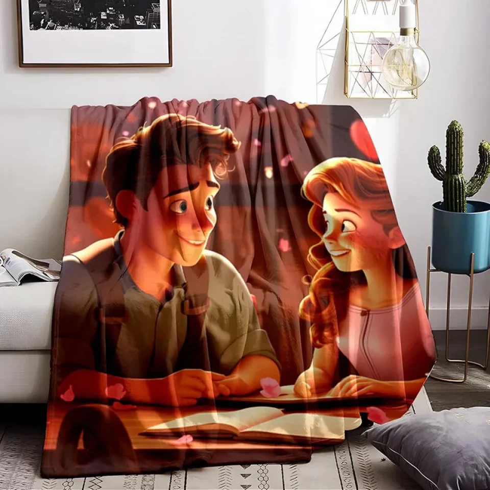 Personalized Cartoon Style Photo - Custom Upload Photo Al - Fleece Blanket - Gift for Couples - Image 2