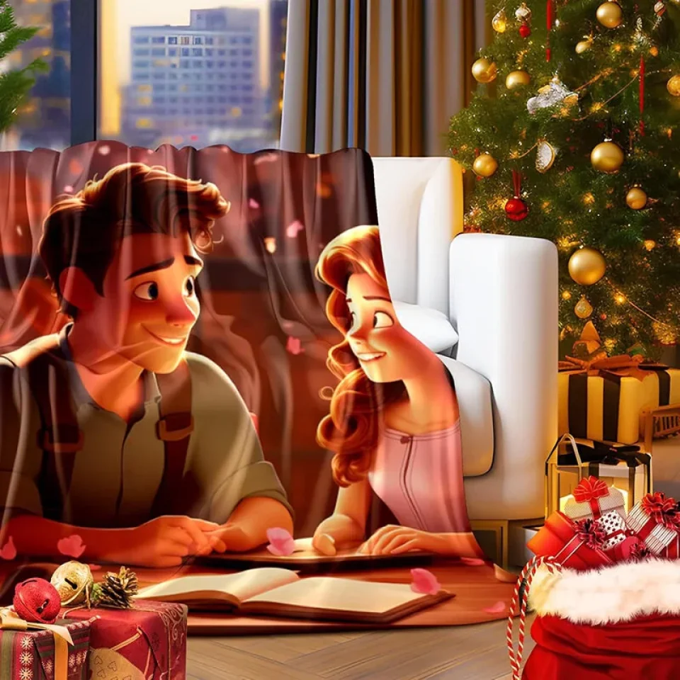 Personalized Cartoon Style Photo - Custom Upload Photo Al - Fleece Blanket - Gift for Couples - Image 4