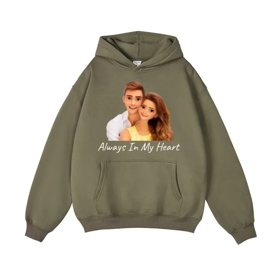Personalized Cartoon Style Hoodie - Custom Upload Image - Gift for Couples, Family - Image 2