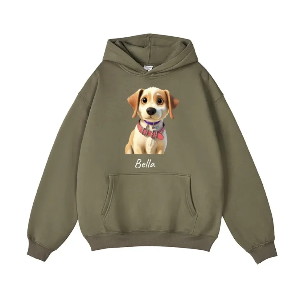 Personalized Cartoon Style Hoodie - Custom Upload Image - Gift for Couples, Family - Image 3