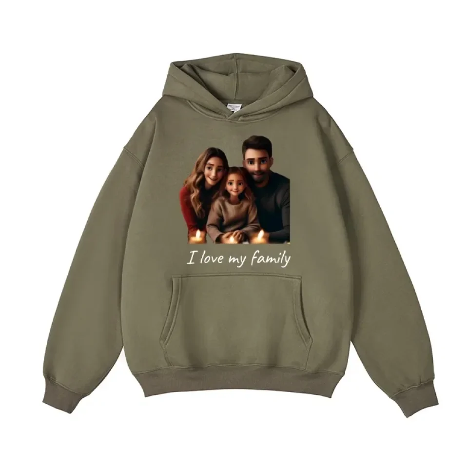 Personalized Cartoon Style Hoodie - Custom Upload Image - Gift for Couples, Family - Image 4